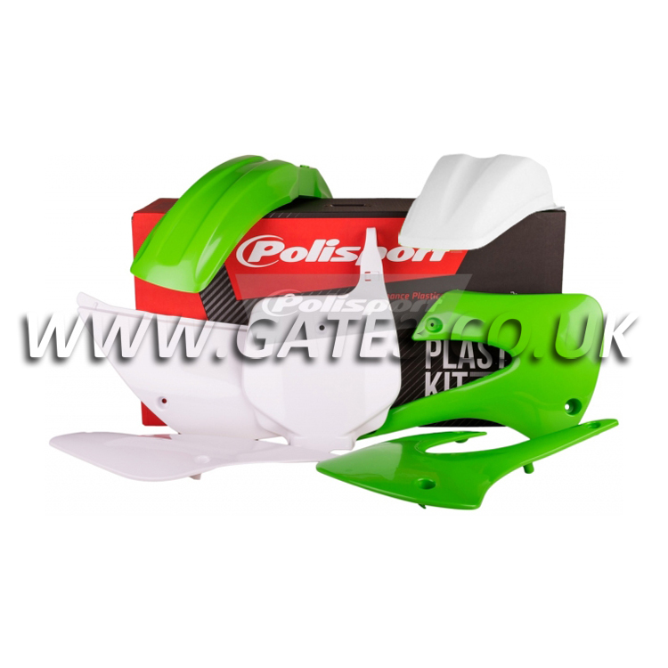 KX85 2001-2013 Green-White Polisport Plastics Kit 90541 *Free UK Mainland - 3 MotorcyclesGate 3 Motorcycles